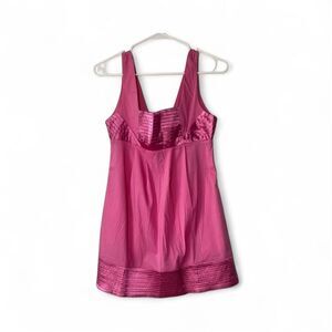 Y2K Solaris Babydoll Cotton Pink Low Back Satin Stretch Mini Dress